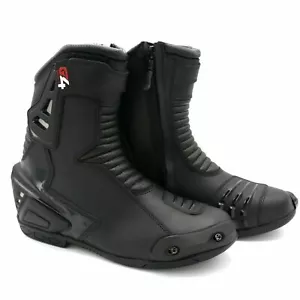 Real Leather High Tech Mens Short Motorbike Motorcycle Racing Sports Shoes Boots - Bild 1 von 32