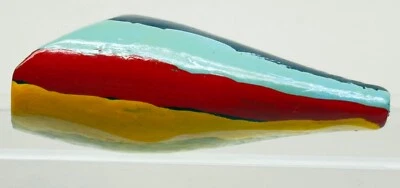 Vintage Handcrafted Wood Plug Fishing Lure Striped Multicolor 2.75” Antique Body - Image 1 of 4