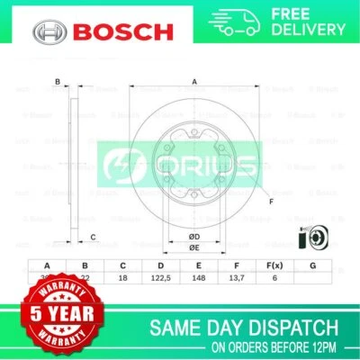 Se adapta a discos de freno traseros Bosch para Ford Transit 2014-2024 Transit Custom 2022- Foto 1 de 4