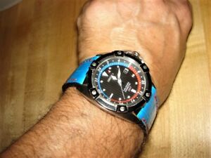Seiko Velatura GMT kinetic blue crocodile strap watch band MIT Cheergiant straps