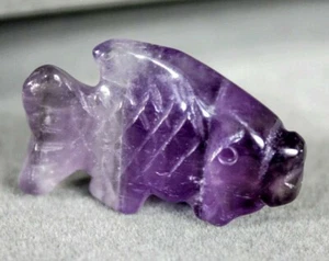 Amethyst Fish Spirit Animal Totem Fetish Stone Figurine c8672 - Picture 1 of 4