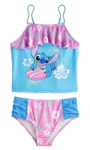 Disney Lilo and Stitch Swimsuit Tankini Bikini Swim Set Girls 4 5 6 6X NWT NEW - Picture 1 of 6