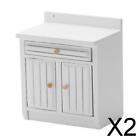 2x Dolls House Miniature 1/12th Scale Fitted Kitchen White Cabinet Cupboard