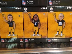 NIB 3pc set Pittsburgh Steelers Terrible Towel bobbleheads TJ Watt,Bradshaw,Troy - Picture 1 of 4