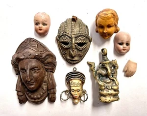 Vintage Faces and Charms & Old Pieces for Jewelry Making and Architectural Cameo - Picture 1 of 8