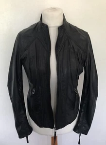 OASIS - Chaqueta de CUERO REAL Suave Estilo Motociclista/Bombardero NEGRA Talla 12 - Imagen 1 de 17