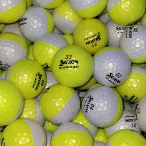 12 pelotas de golf Srixon Divide Z-Star Mix 4A/5A amarillas/blancas usadas AAAA/AAAAA - Imagen 1 de 6