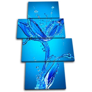 Water Splash Abstract MULTI CANVAS WALL ART Picture Print VA - Picture 1 of 1