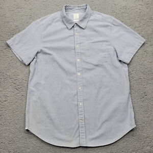 Gap Shirt Men's Extra Large Blue White Striped Short Sleeve Button Up