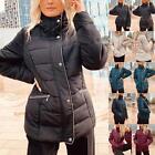 Ladies Womens Zip Up Padded Coat Bubble Puffa Quilted Funnel Neck Thick Jacket