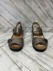 Finn Comfort Alanya Women's Gray  Leather Double Strap Wedge Sandals Sz 6.5D