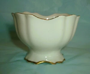 Elegant Antique R S GERMANY China Fluted Footed Bowl Cup White Gold Edge Trim - Picture 1 of 4