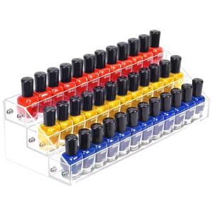 Estante organizador de esmalte de uñas 3 niveles acrílico estante de pintura y estante de almacenamiento, transparente  - Imagen 1 de 12