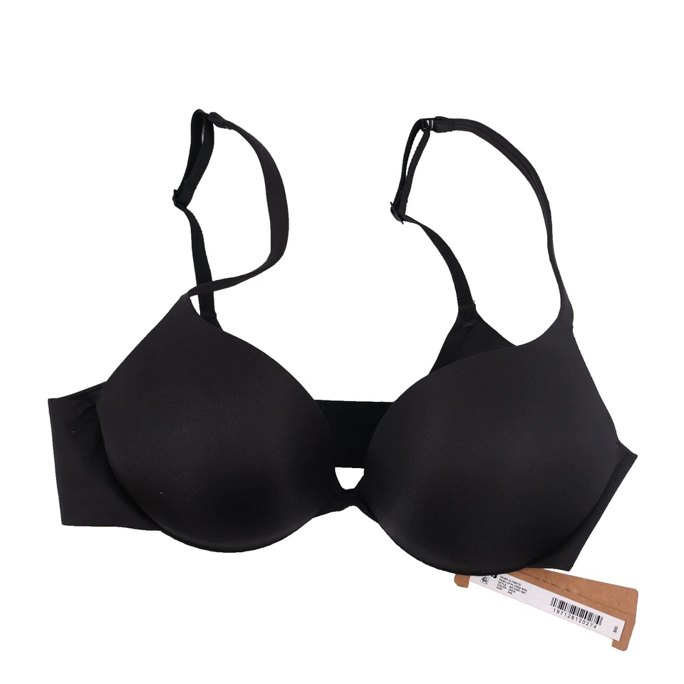 SKIMS Women 36DD Ultimate Collection Push Up Plunge Bra Black Onyx BR-UWR-1881