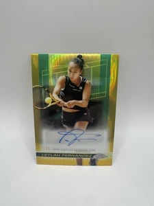 LEYLAH FERNANDEZ 2024 TOPPS CHROME TENNIS GOLD REFRACTOR AUTO /50 - Picture 1 of 2