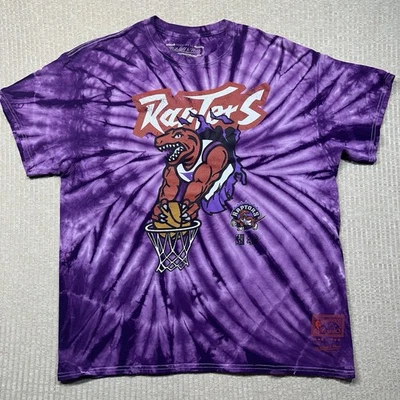 Toronto Raptors Mitchell & Ness T Shirt Mens XL  Hardwood Classics Tie-Dye NBA - Image 1 of 4