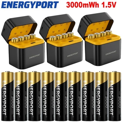 8/16/24/32/40PCS 1.5V 3000mWh AA Batería de Litio Recargable con Caja Cargador Lote Foto 1 de 4