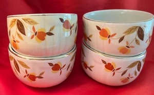 4 HALL'S AUTUMN LEAF 3 1/2 inch CUSTARD BOWLS - Picture 1 of 3