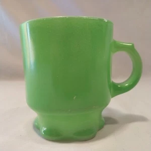 Vintage Fire King Anchor Hocking limettengrün überbacken stapelbar ofenfest Becher Tasse USA - Bild 1 von 10