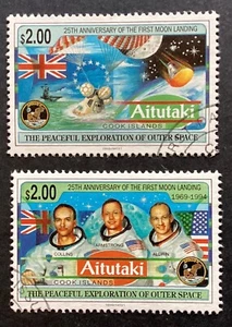 AITUTAKI 1994 25th Anniversary of 1st Manned Moon Landing Set (A624) - Picture 1 of 2