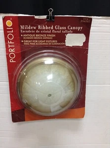 Mildew Ribbed Glass Canopy Chandelier Pendant Ceiling mount light Antique Bronze - Picture 1 of 4