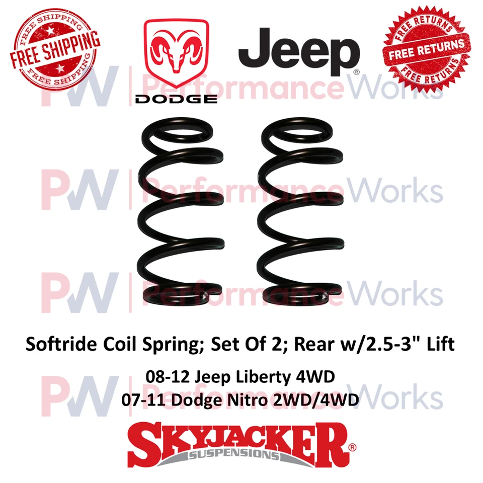 Skyjacker Softride muelle helicoidal trasero 2,5-3" elevación para Dodge Nitro/Jeep Liberty Foto 1 de 4