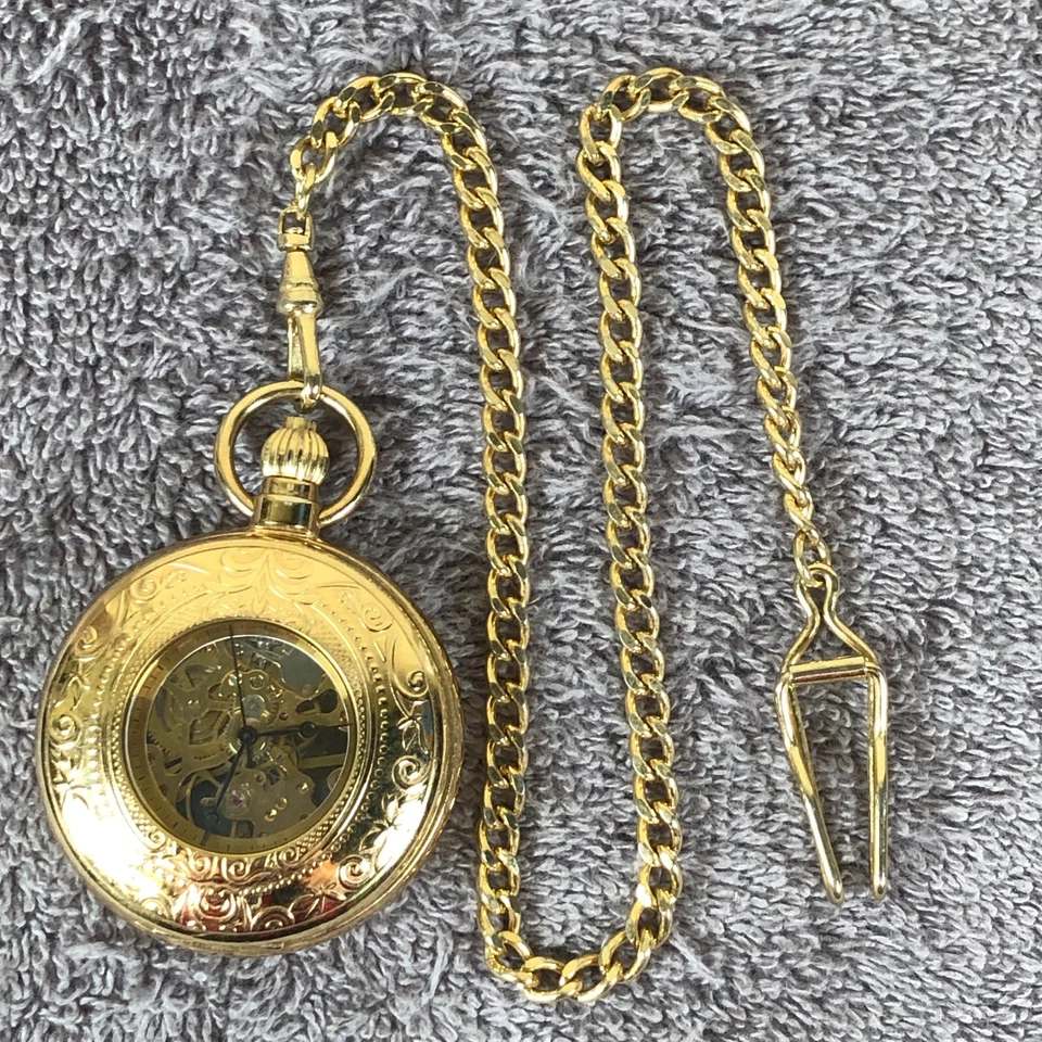 Vintage Majesti 17 Jewels Skeleton 47mm Mechanical Wind Pocket Watch - Image 1 of 4