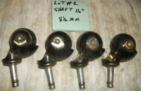 Four Shephard Furniture Wheel Casters Vintage wheels.2" ball wheels 1-1/2" shaft Cover