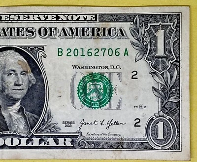 2016 27 June Birthday Note B 20162706 A Fancy Serial Number One Dollar Bill 2021 - Image 1 of 4