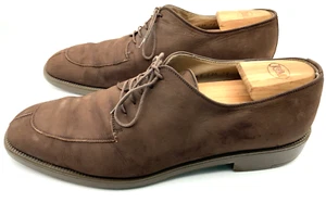 Salvatore Ferragamo Hombres Cuero Marrón Derby Vestido Con Cordones Punta Dividida Zapatos 12 D - Imagen 1 de 16