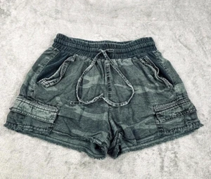Splendid Dockside Cargo Shorts Womens XS Green Camouflage Drawstring Classic - Picture 1 of 7