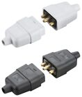 3 Pin 10Amp In line Rubberised Connector Black/ White