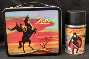 Vintage ZORRO Lunchbox & Thermoskanne - Masked Hero TV Movies (1958) C-8.5 Awesome! - Bild 1 von 19