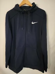 Chaqueta con capucha Nike Pro Dri-Fit Training con cremallera completa talla XL CZ6376 451 azul marino nueva con etiquetas - Imagen 1 de 2