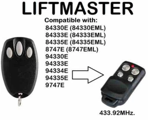 Chamberlain Liftmaster Motorlift 94335E Fernbedienung HAND SET SCHLÜSSELANHÄNGER ZAPPER - Bild 1 von 21