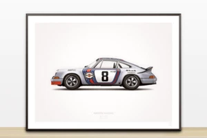 1973 Martini Racing Porsche (Targa Florio) Illustration Poster Print - Picture 1 of 2