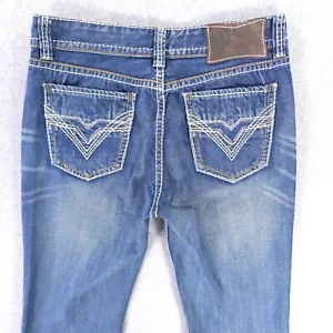 Pantalones de mezclilla informales Rock & Roll vaquero doble barril relajados corte bota para hombre 32x34 - Imagen 1 de 15
