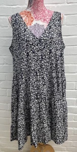 Nuovo mini abito senza maniche Hush Elysia UK 14 cotone floreale Aline grazioso matrimonio - Foto 1 di 10