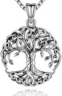 Family Tree of Life Pendant Necklace Celtic Sterling Silver Jewelry for Women 