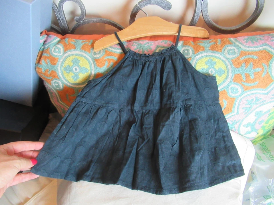 Bonpoint sleeveless blouse 💖 girls Size 4 polka dot - Image 1 of 4