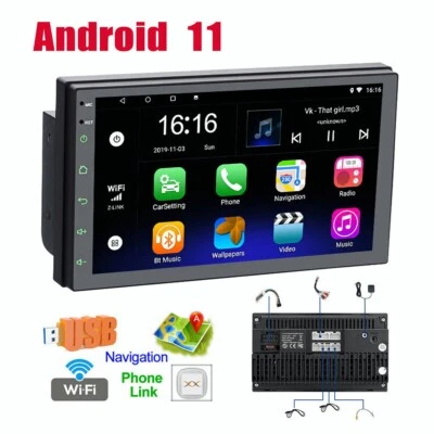 Reproductor de MP5 táctil para automóvil Android 11.0 2 Din de 7"" estéreo radio FM WiFi GPS NAVEGACIÓN 2G RAM Foto 1 de 4