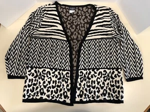 Southern Lady Pullover Leoparden- & Zebramuster schwarz weiß und braun Größe XL - Bild 1 von 13