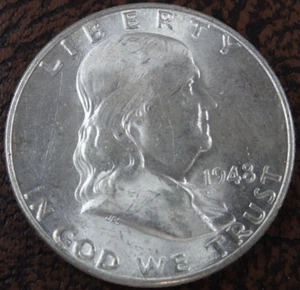 1948-D Franklin Half Dollar Unc US Mint 50C Coin 90% Silver - Picture 1 of 2