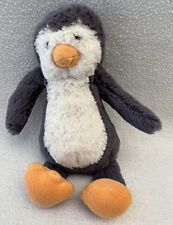 JELLYCAT Bashful Penguin Plush Small Plush 8" Soft Stuffed Gray Cream Orange HTF