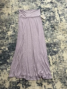 LuLaRoe Maxi Skirt Women’s Size M Yoga Band Waist Purple Polka Dot - Picture 1 of 11