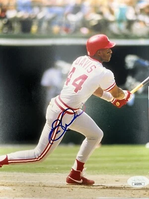 Eric Davis Hand Signed Autographed 8x10 Photo Cincinnati Reds with JSA COA - Image 1 of 4