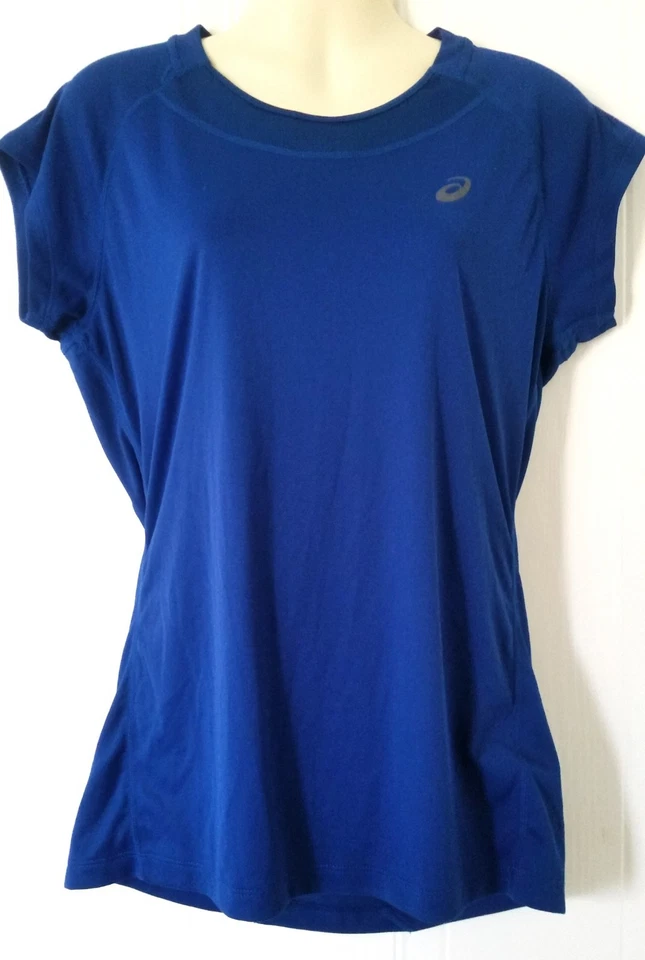 Women's Asics Blue Running Active Wear Motion Dry T-Shirt Medium - Image 1 of 4