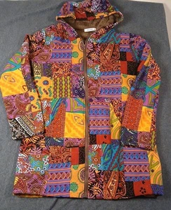 Cellabie Jacket Womens Size 2XL Colorful Hooded Faux Fur Lined Pockets - Picture 1 of 7