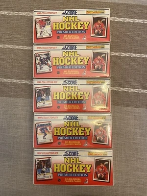 5-1990 SCORE NHL HOCKEY PREMIER EDITION 445 CARD BILINGUAL FACTORY SET SEALED - Image 1 of 3