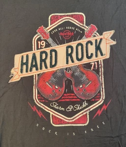 Hard Rock Cafe Sharm El Sheikh Egypt Twin Guitars Applique Tee Mens XXL Gray - Picture 1 of 10